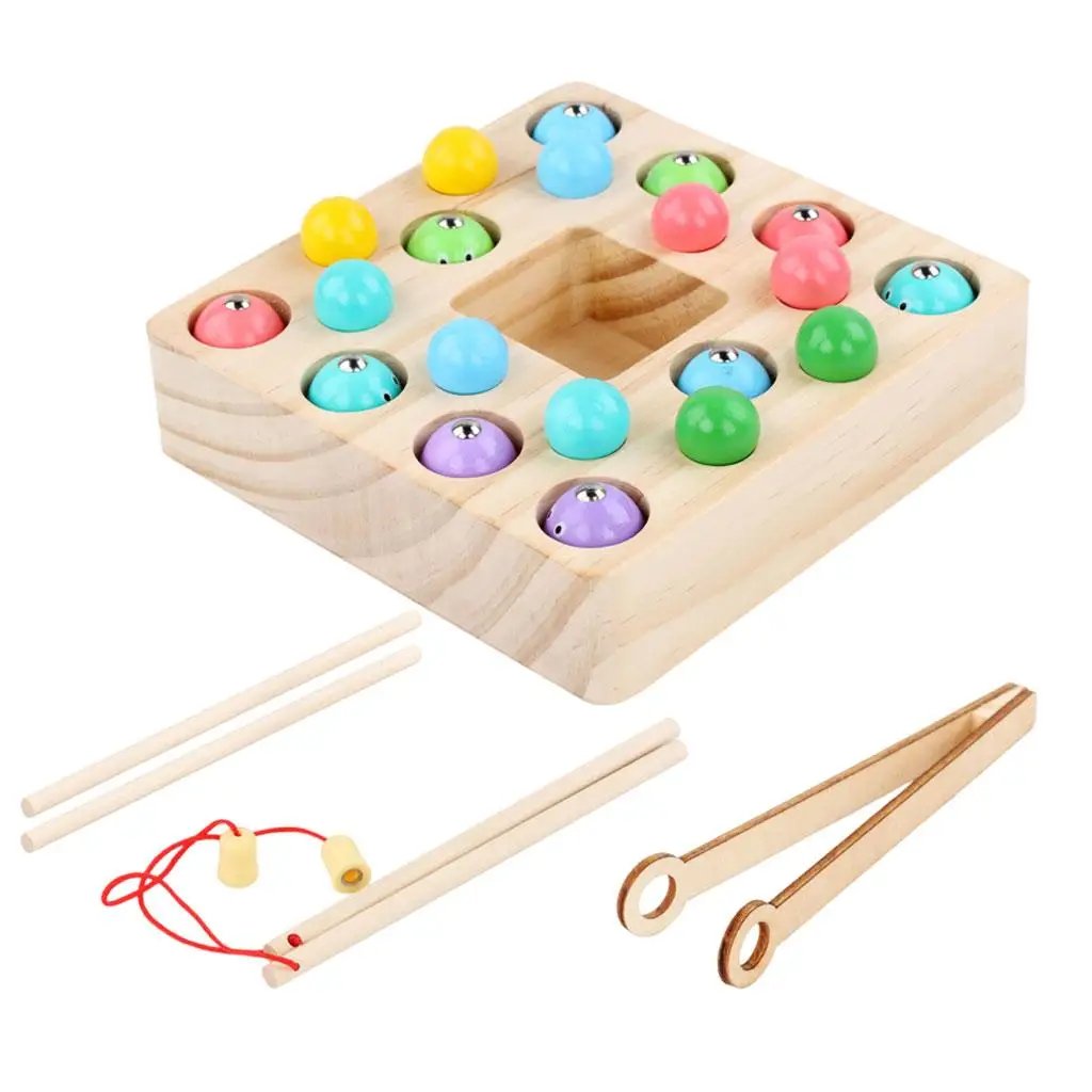 

Baby Montessori Wooden Fishing Games Educational Toy Learning Gifts