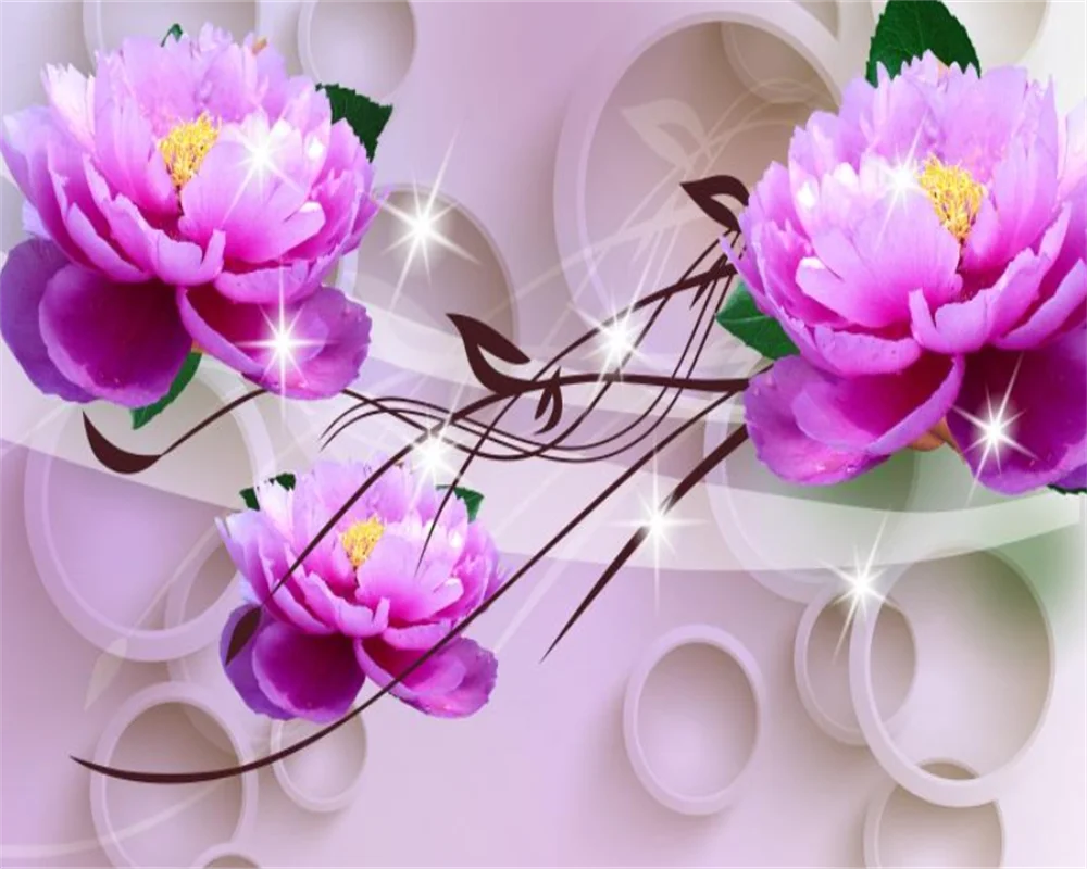 Обои beibehang 3d Розовые розы для пожилых мягкие элегантные модные 3D стерео фоновые