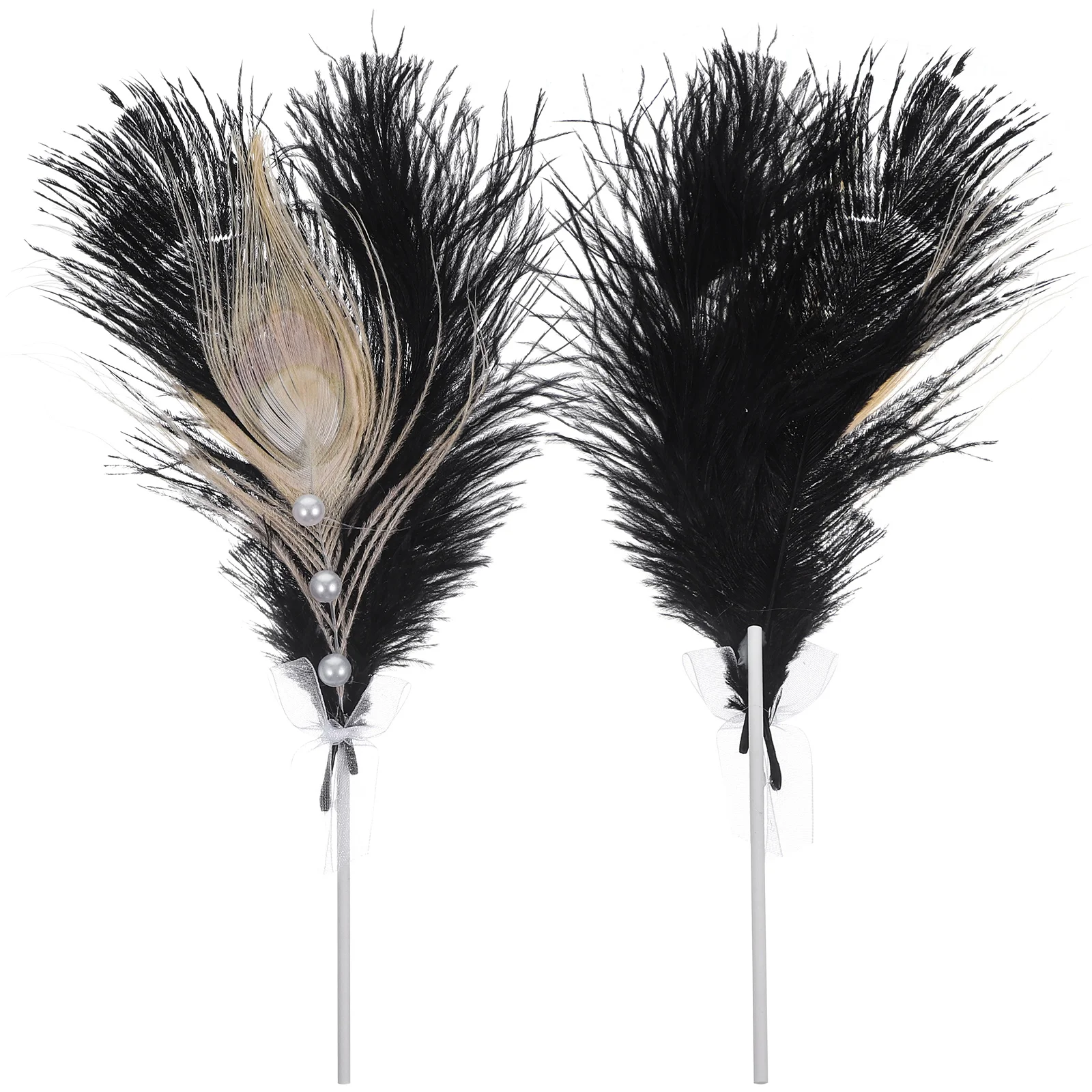 

2PCS Wedding Cake Topper Birthday Cake Decoration For Wedding Birthday Bridal Shower Cake Decor ( Black )