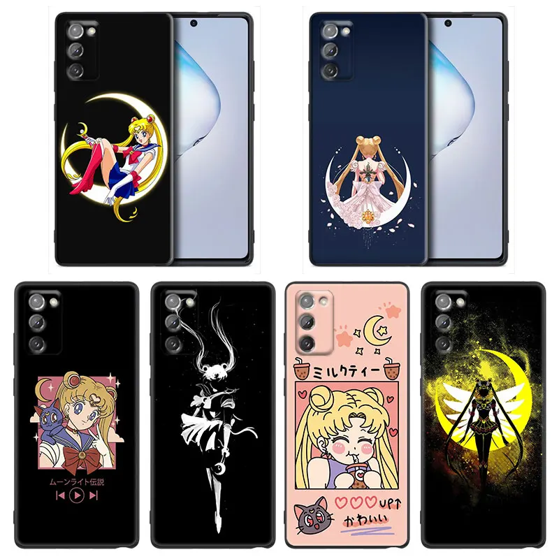 

Cute Anime Sailor Moon Phone Case for Samsung Note 8 9 10 20 5G M11 M12 M30s M32 M21 M51 F41 F62 M11 Silicone Case BANDAI