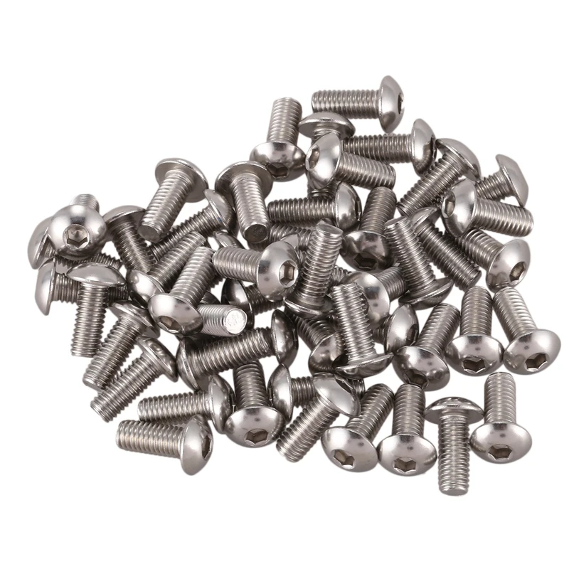 

M5x12mm Stainless Steel Hex Socket Button Head Screws 50 Pcs