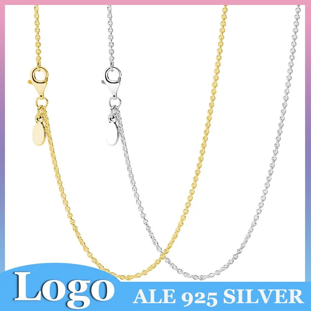 

S925 Sterling Silver Classic Basic Necklace Chain O Shape Necklace for Pandora Dangle Charms Bead Silver Necklace DIY
