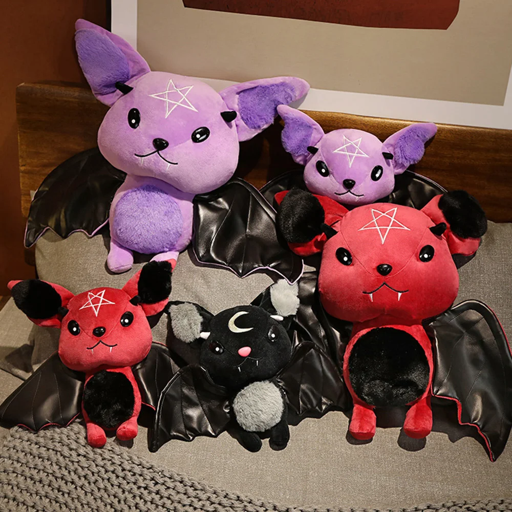 

30cm-45cm Dark Series Kawaii Plush Bat Toy Moon Bat Doll Stuffed Plush Toy Pillow Home For Children Halloween Christmas Gift