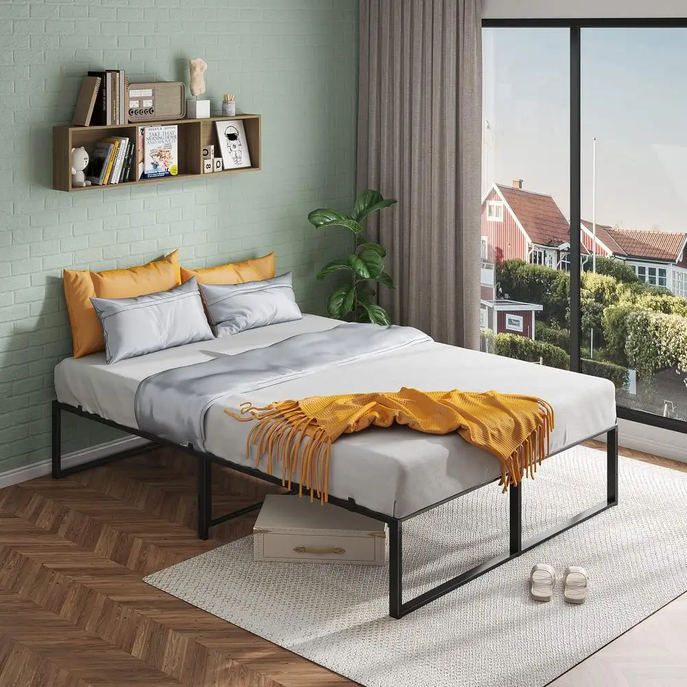 

Metal Full Size Bed Frame 3 in 1 Steel Support Heavy Duty Metal Platform Bed Frame No Box Spring Needed Mattress Foundation