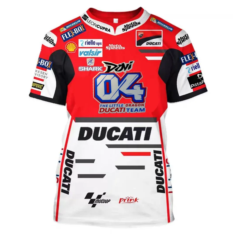 

Новинка 2022, футболка с логотипом Ducati, спортивный топ с 3d принтом и коротким рукавом, Высококачественная Летняя мужская одежда большого разм...
