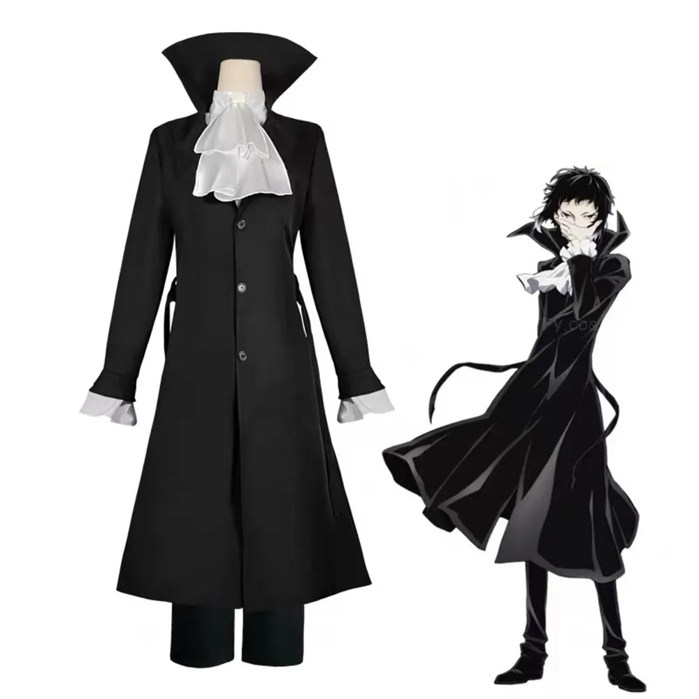 

Аниме Банго бродячие псы Ryunosuke Akutagawa Косплей Тренч и униформа костюмы Хэллоуин Вечеринка костюм Ryuunosuke парик головной убор