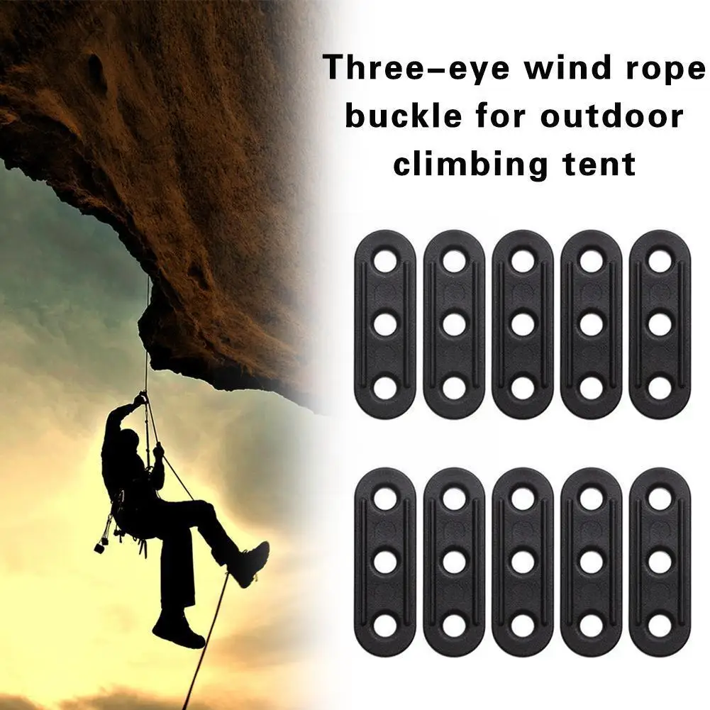 

10 Outdoor Mountaineering Tents Three-eye Wind Rope Sheet Anti-slip Plastic Adjustment Wind Rope Buckle Buckle X4f9