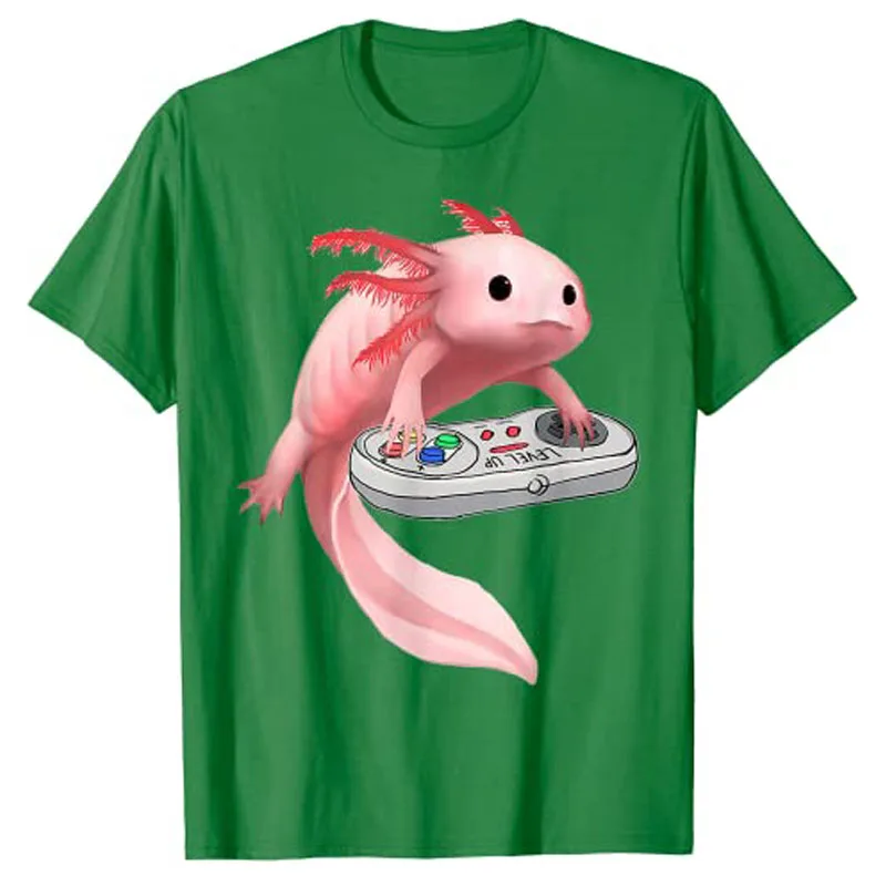 Axolotl игровая видеоигра в виде рыбы белая-Axolotl игровые футболки ящерицы большая