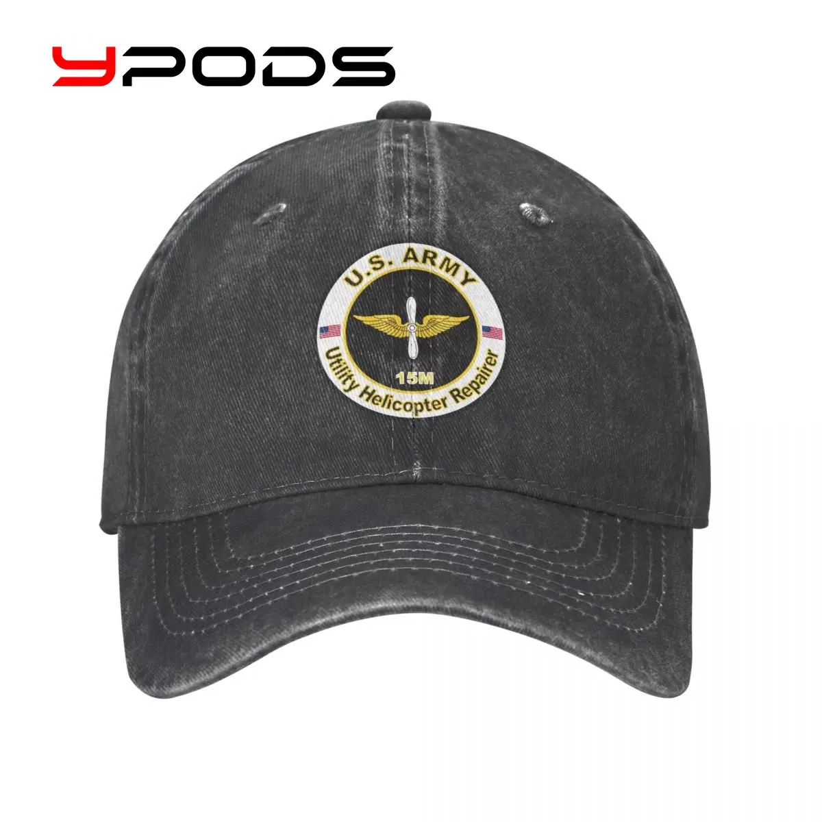

U.S. Army MOS 15M Utility Helicopter Repairer Denim Baseball Cap For Men Women Army fan Snapback Hat
