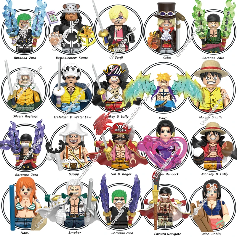 Горячие игрушки NEW ONE PIECE Аниме Строительные блоки Monkey D Luffy Roronoa Zoro Sanji Sabo Silvers Rayleigh