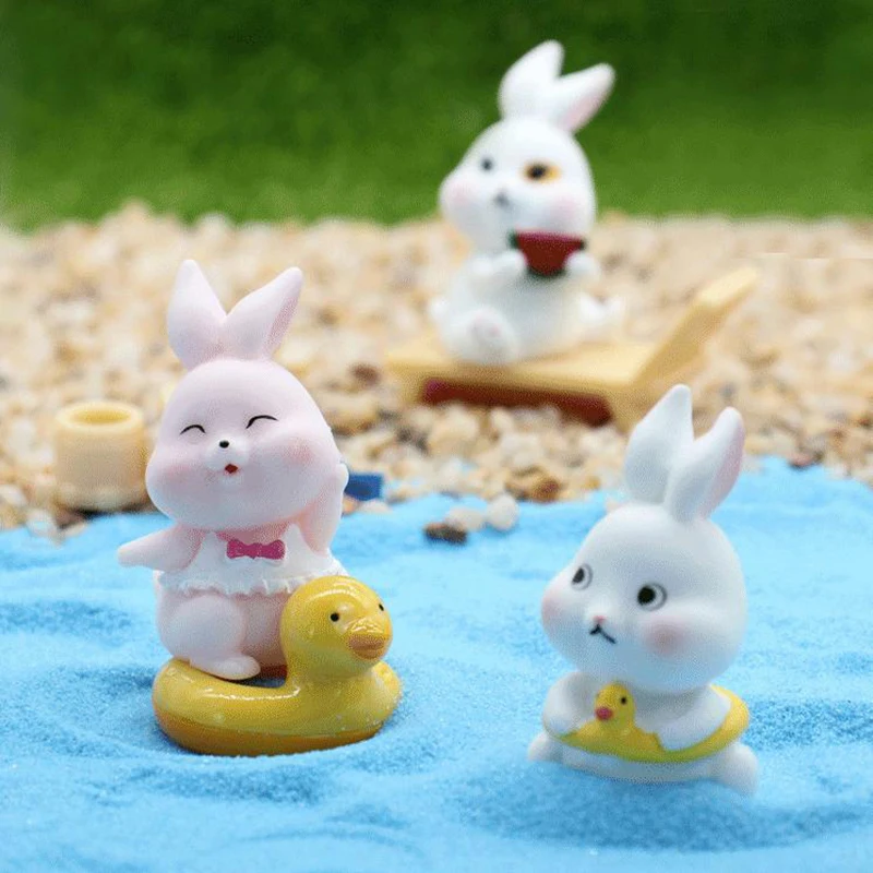 Креативные подарки для украшения дома сделай сам мини-смола кролик миниатюрные