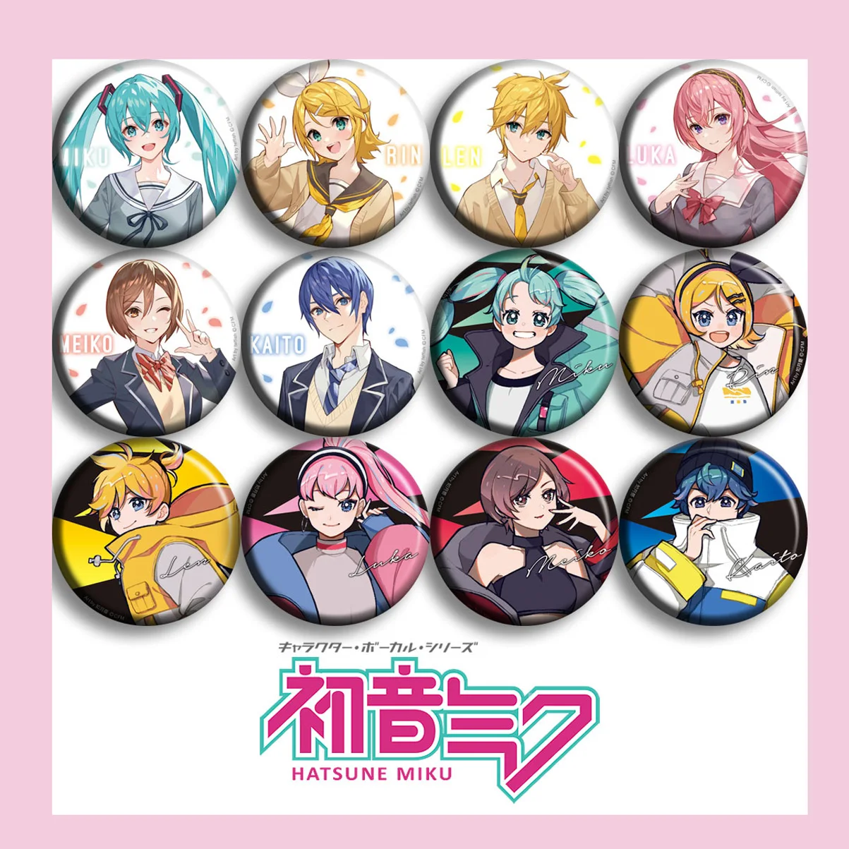 

Hatsune Miku Kagamine Len Rin Anime Figure Brooch Badge Piapro Characters Meiko Kaito Anime Brooches Badges Accessories Toy Gift