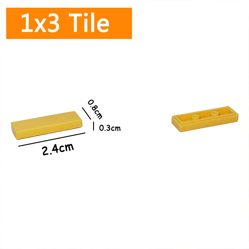 Размер 1x3 кирпича, плоская гладкая плитка, 100 шт., 1*3, строительные блоки MOC, сборные частицы, 63864, «сделай сам», развивающая креативная игрушка