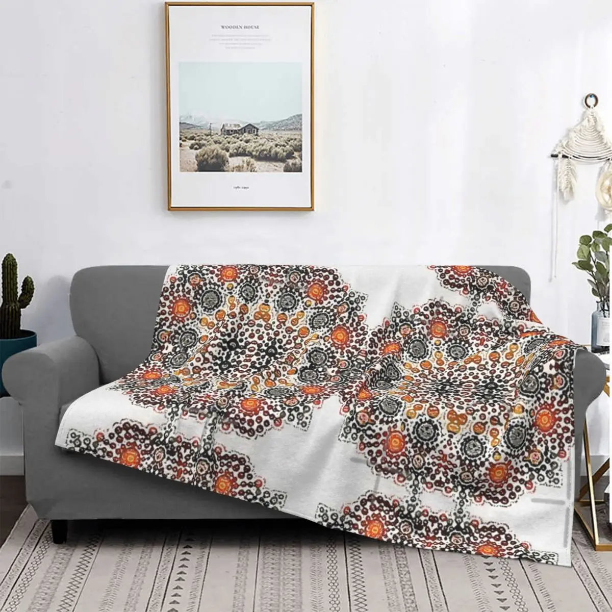 

Manta de Mandala с pincel seco naranja, colcha de cama a cuadros, toalla, manta de пикник для ребенка