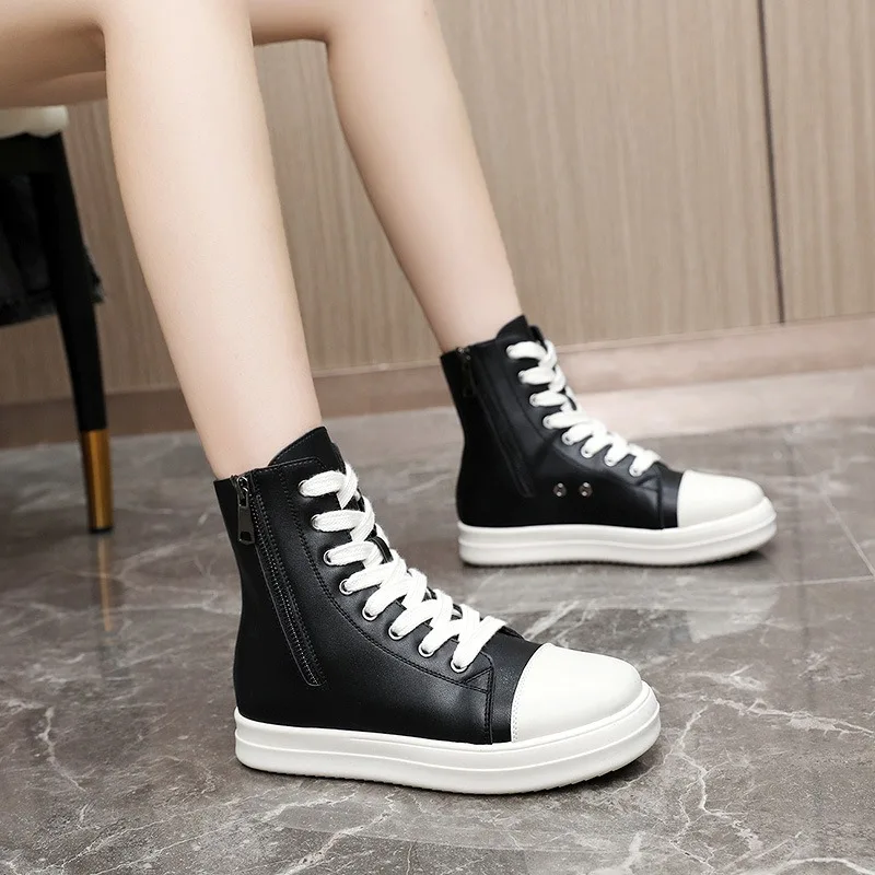 Туфли женские из лакированной кожи Классические повседневные кроссовки на