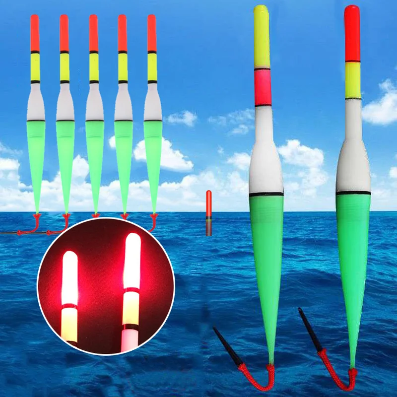 

10pcs Fishing Float LED Electric Float Light In Deep Water Float Fishing Tackle Bobber Fishing Gear with Electrons Battery