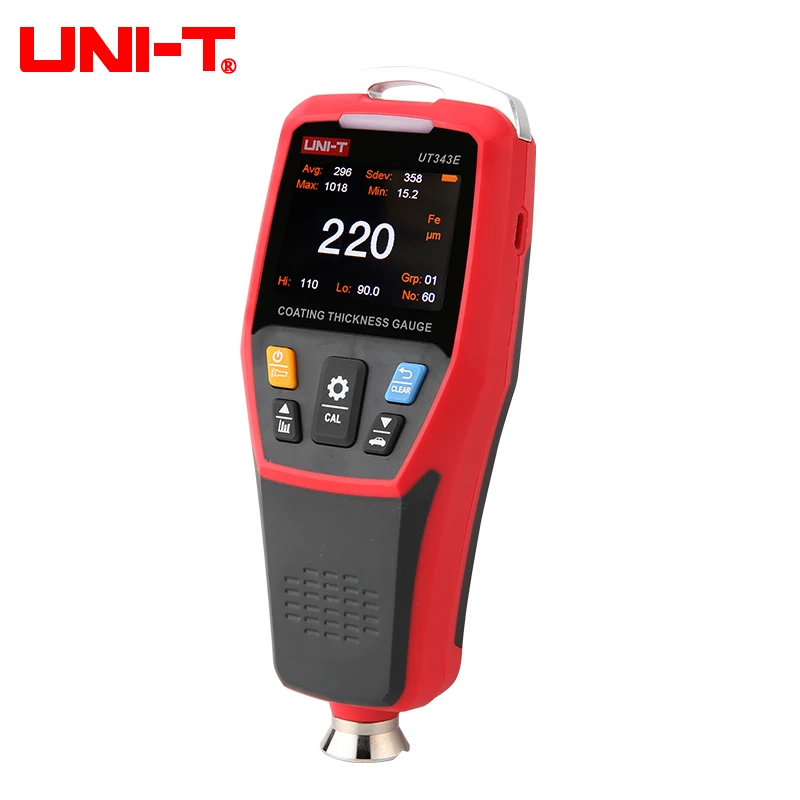 Фото Измеритель толщины покрытия UNI-T UT343E (0-2000 мкм) для автомобильной пленки и краски, прибор для измерения параметров A590 №1