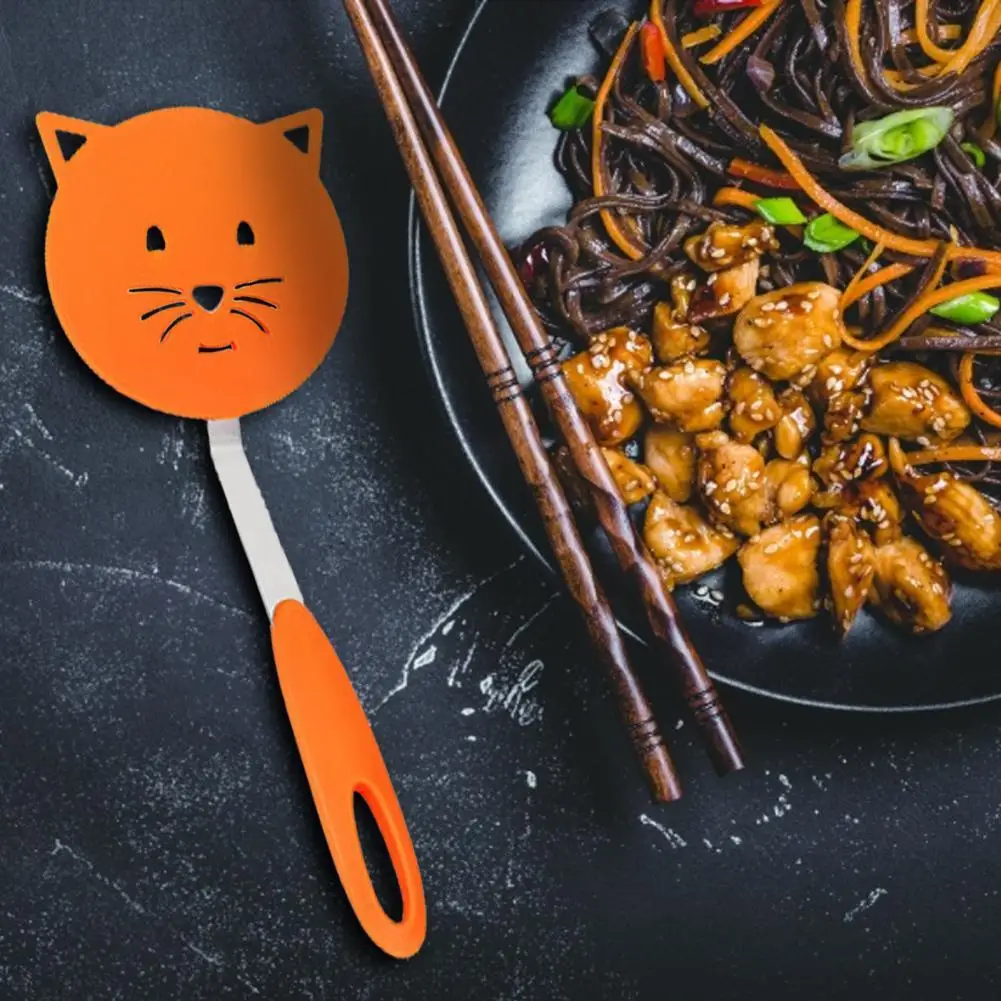 

Katten Vorm Koekenpan Spatel hittendige Rundvlees Vlees Ei Keuken Schraper Rvs антипригарные турблеры Wok Spatel Voor Koken