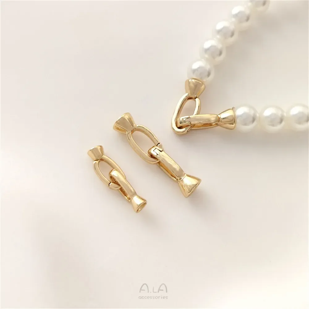 14 К сумка золотого цвета универсальная жемчужная пряжка ожерелье браслет с