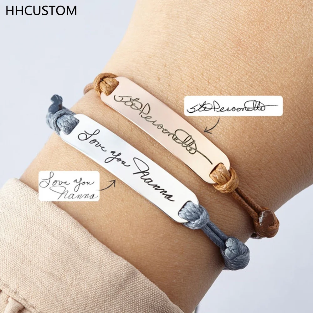 

Индивидуальный квадратный браслет с именем HHCUSTOM, индивидуальный браслет из нержавеющей стали с именной табличкой и надписью для унисекс, ю...