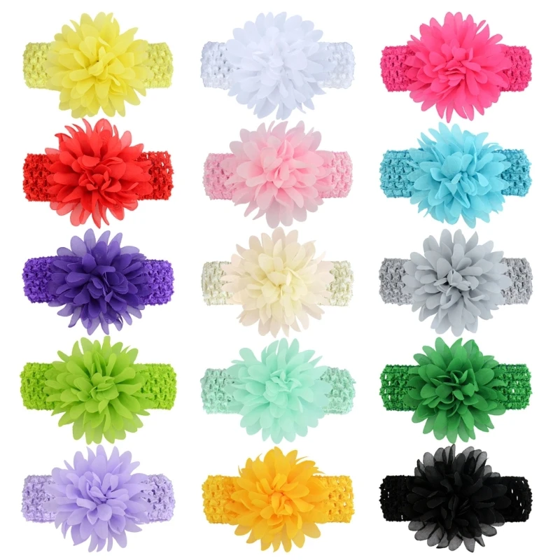 

Baby Girls Headbands Chiffon Flower Soft Stretchy Hair Band Hair Accessories for Baby Girls Newborns Infants Toddlers