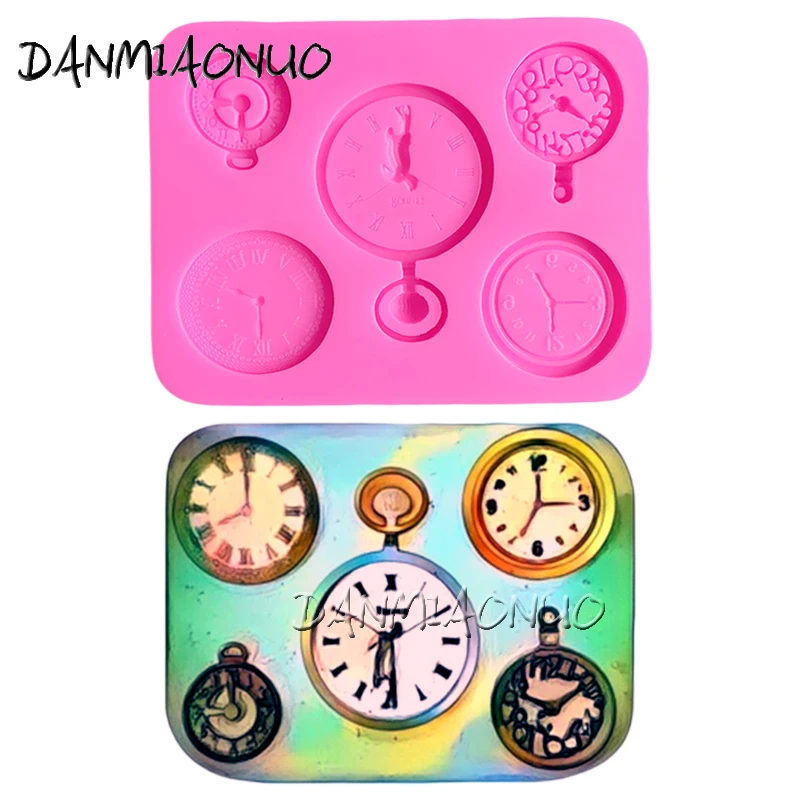 

DANMIAONUO A1317050 Clock Decoration Gateau Moldes De Silicona Para Gelatinas Grandes Handmade Soap Fondant Tools Accessories