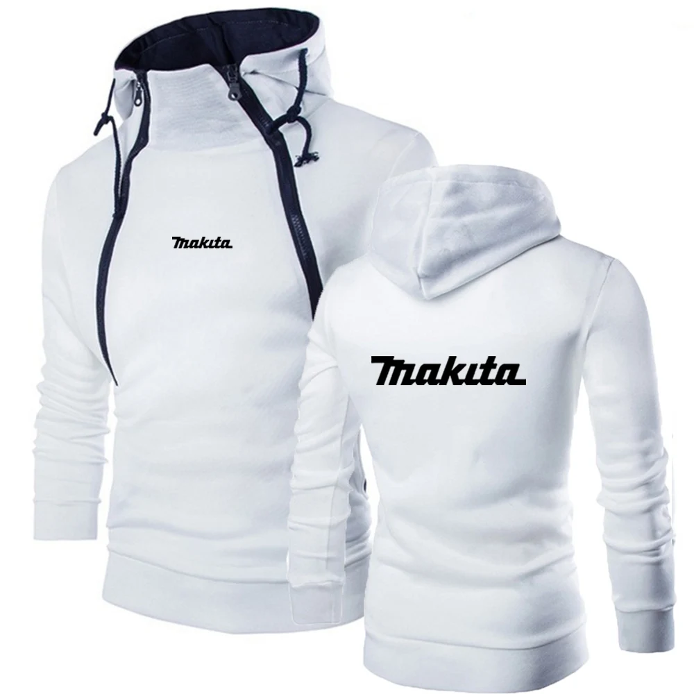

Мужская Спортивная повседневная одежда с логотипом Makita 2023, модные толстовки с двойной Диагональной молнией, куртка, Осенний популярный кар...