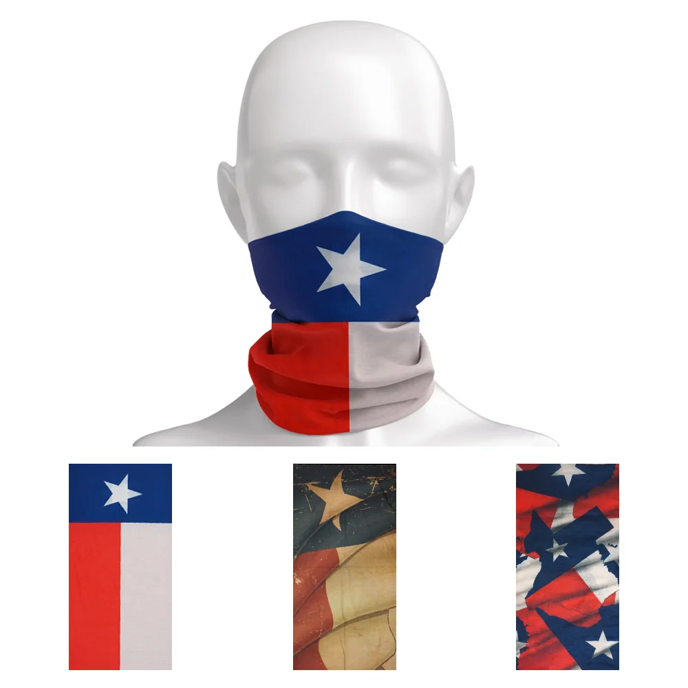 USA State Texas Flag Neck Gaiter Seamless Outdoor Sports Bandana for Male Female Cycling Sun Shield Masks Tube Magic Scarf Snood