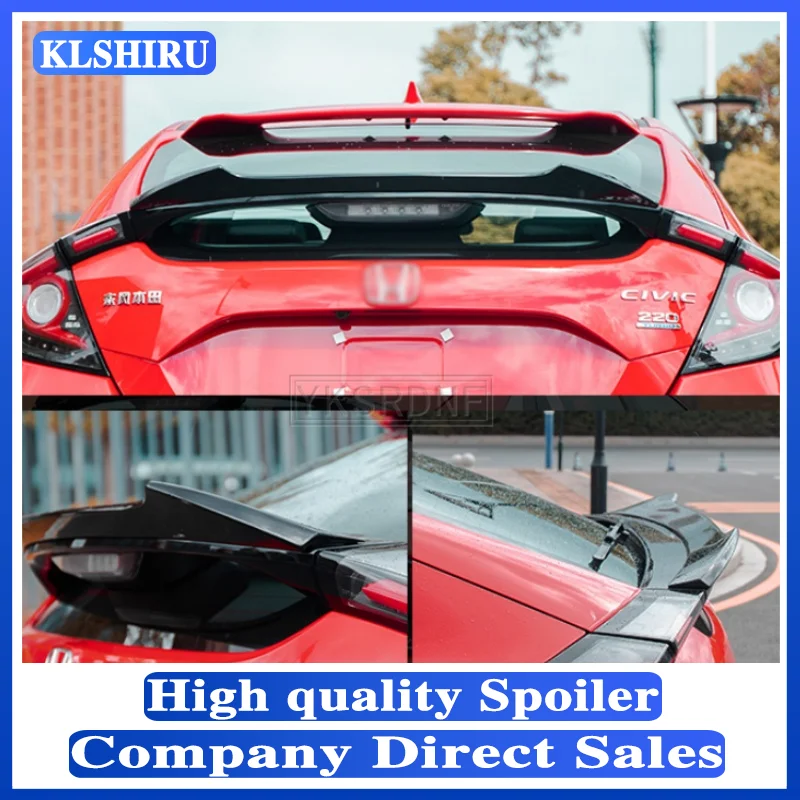 

Задний спойлер KLSHIRU для багажника Honda Civic X 10 Hatchback 2016 2017 2018 2019 2020 2021 ABS глянцевый черный