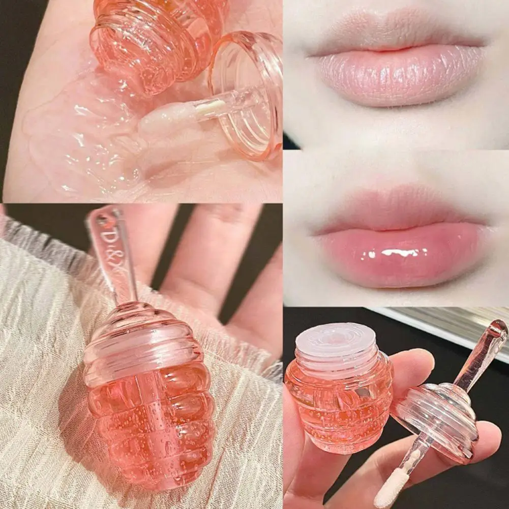 

Lovely Honey Pot Lip Oil Fresh Fruit Lip Balm Long Makeup Lipstick Lip Oil Liquid Lip Gloss Clear Moisturizing Cosmetics La L8O9