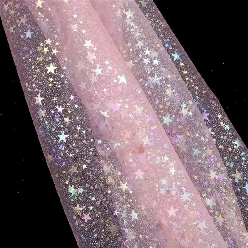 

50x150 см переливающаяся тюлевая ткань со звездами на свадьбу, день рождения, сделай сам, вечерние фон для фотосъемки, юбка-пачка для девочек, тканевые аксессуары, поставка