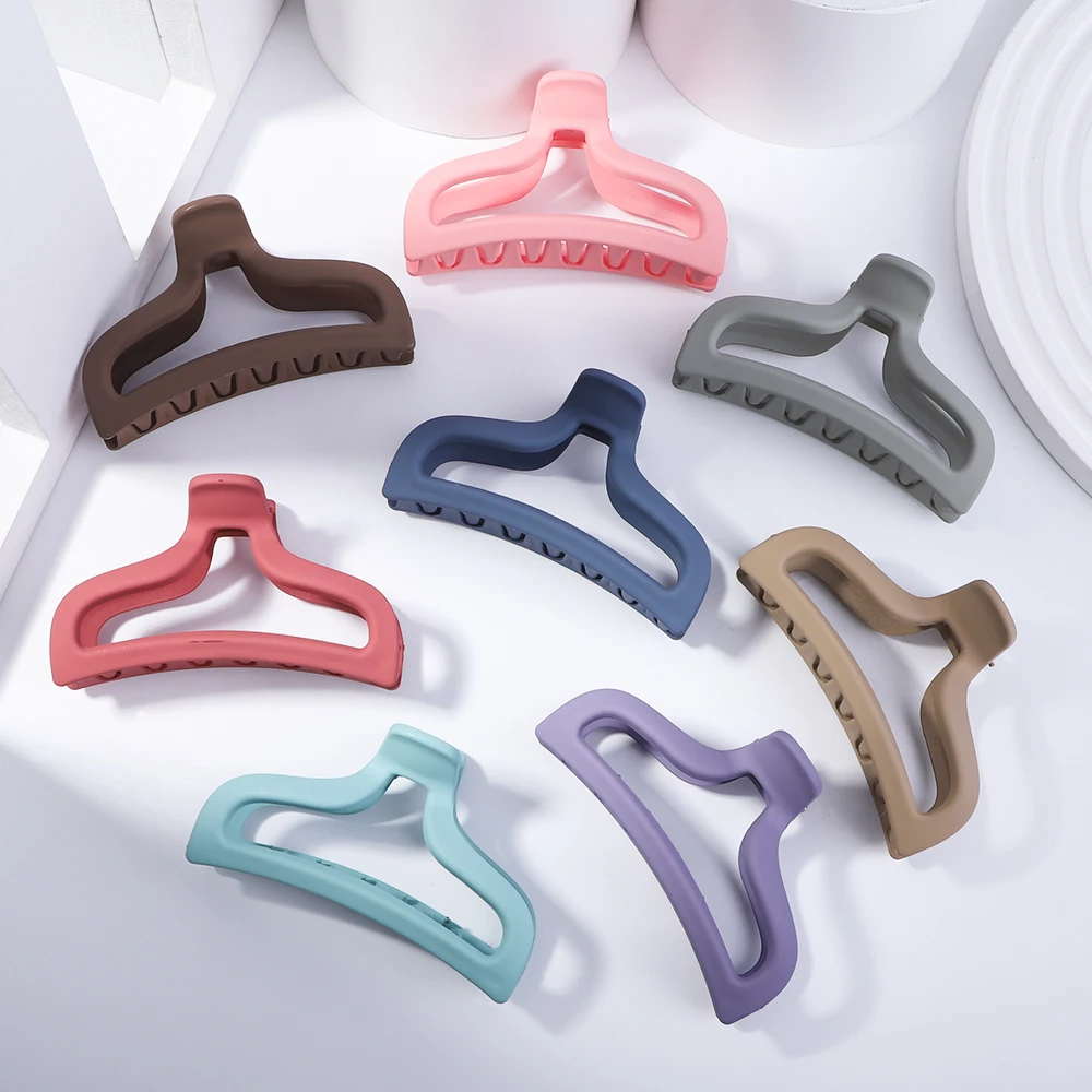

New Women Candy Color Simple Geometric Hair Claws For Girls Hair Clips Korean Elegant Matte Hair Crabs Headwear Hair Accessories