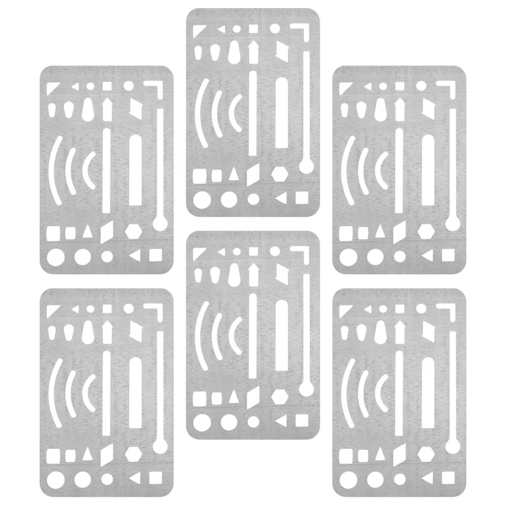 

6Pcs Stainless Steel Letter Shield Erasing Shield Craft Drawing Drafting Tool Erasing Shield for Craft