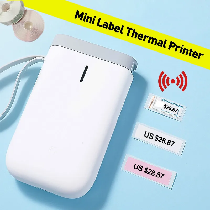 

Portable Thermal Label Printer Handheld Name Price Sticker Printer Bluetooth Fast Printing Printer for Home Office Supermarket