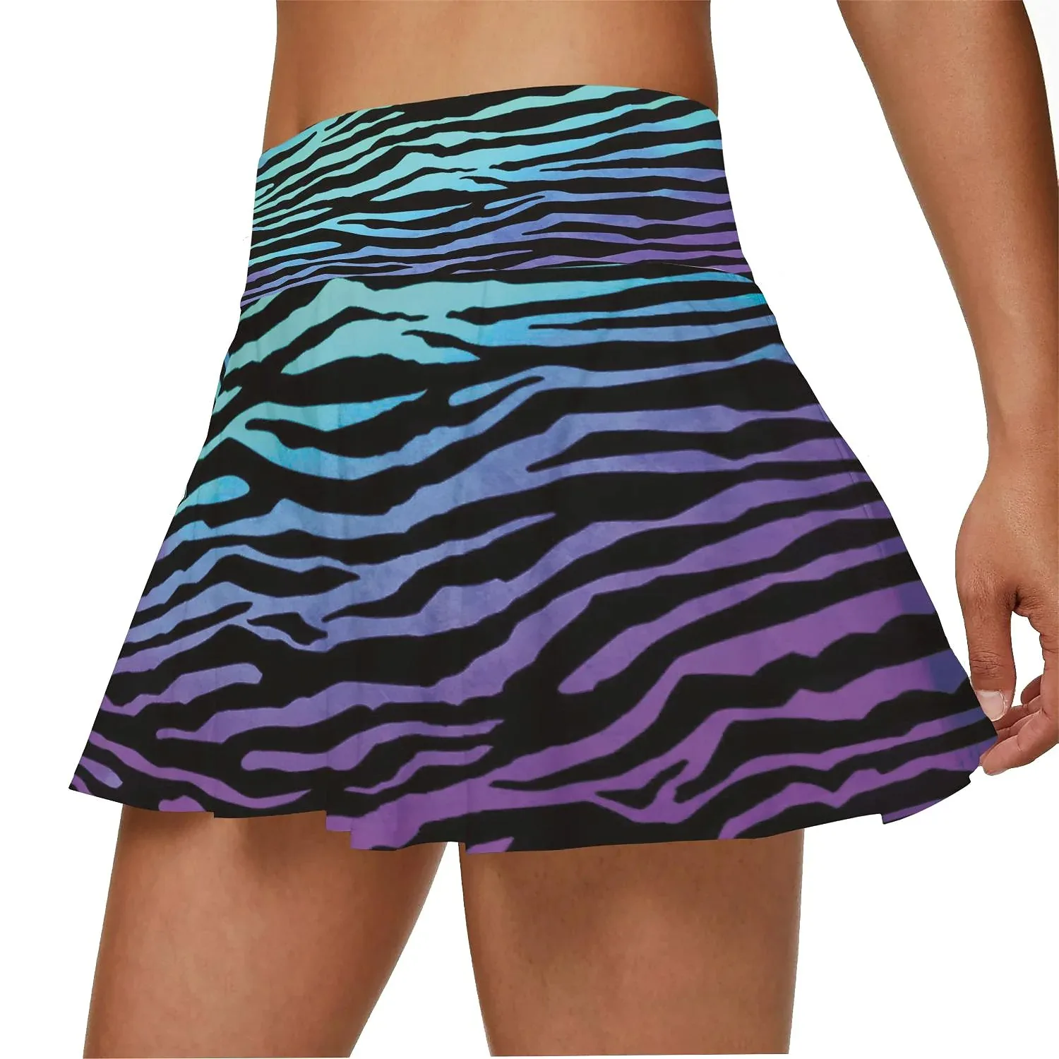 Women's Tennis Skirts Badminton Golf Pleated Skirt with 2 Pockets Sportswear High Waist  Double-Layer Anti-glare Fitness Skirt