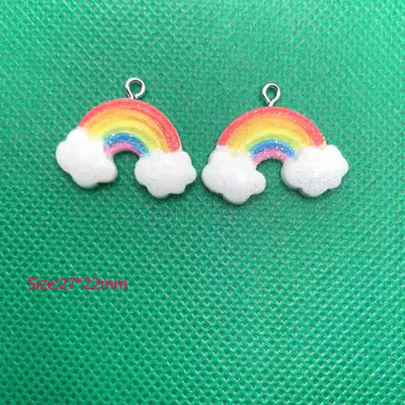 10 шт. Мультяшные милые радужные подвески для подвесок DIY серьги ожерелье
