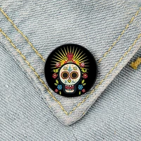 skull halo printed pin custom funny brooches shirt lapel bag cute badge cartoon cute jewelry gift for lover girl friends