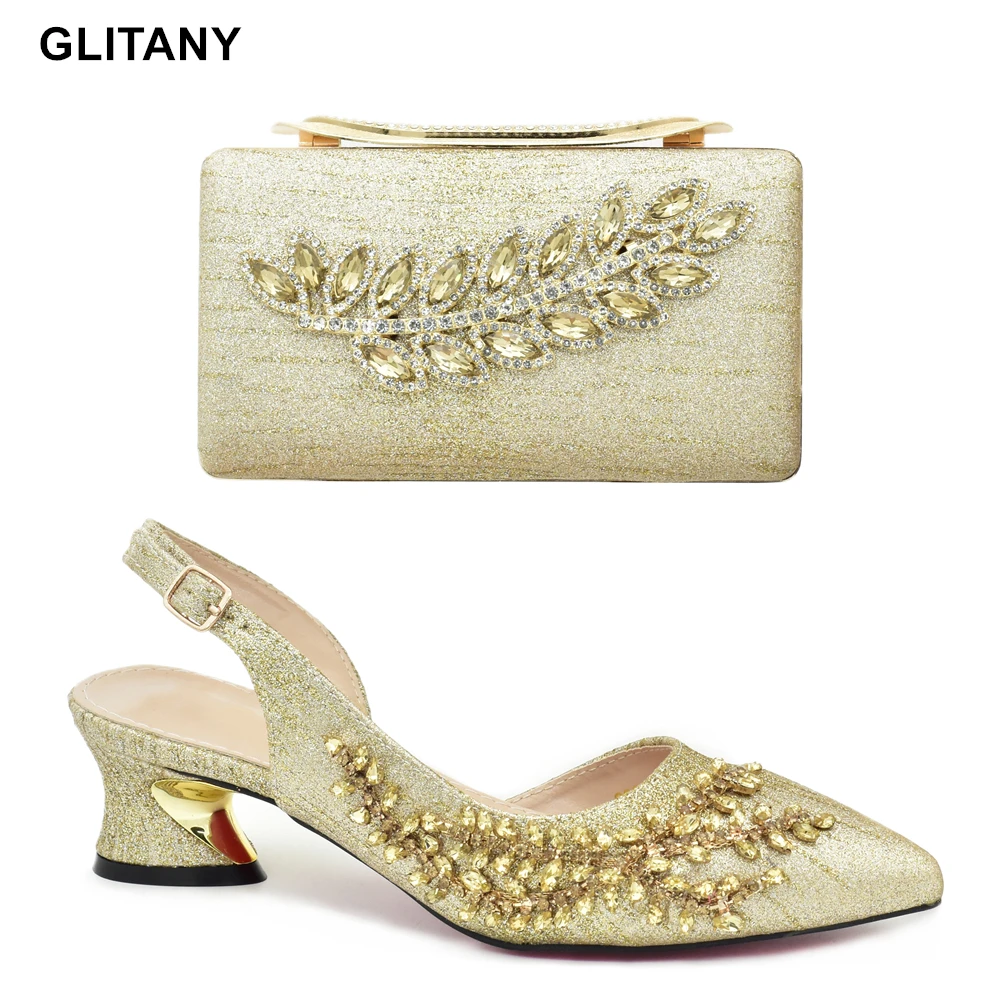 

Новая обувь для женщин 2023 дизайнерские Роскошные итальянские туфли и сумки подходящий набор Украшенные Африканской обувью стразы и сумками набор