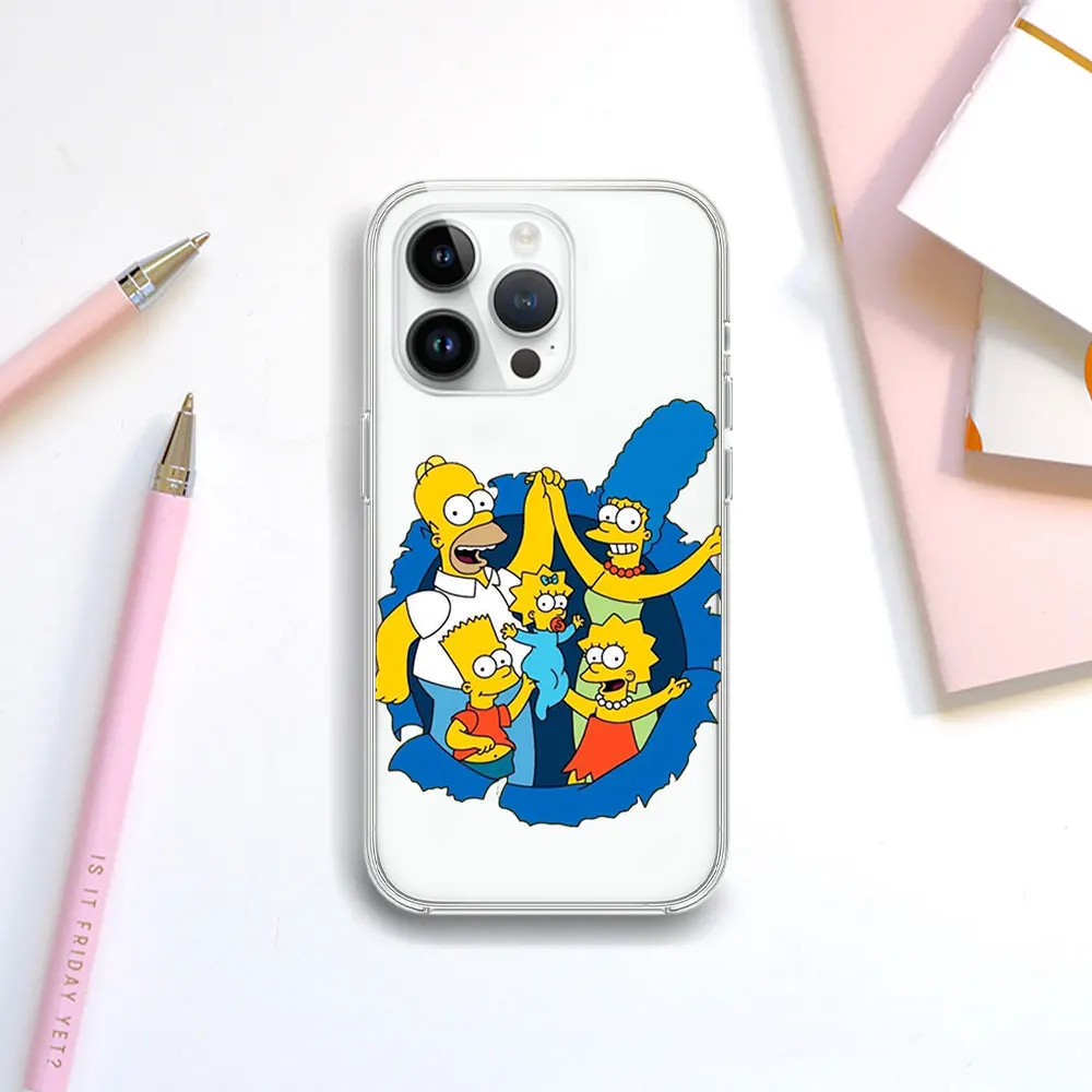 Прозрачный чехол для телефона с рисунком S-Simpsons Guy iPhone 12 11 14 13 15 16 Pro Max Plus Shell