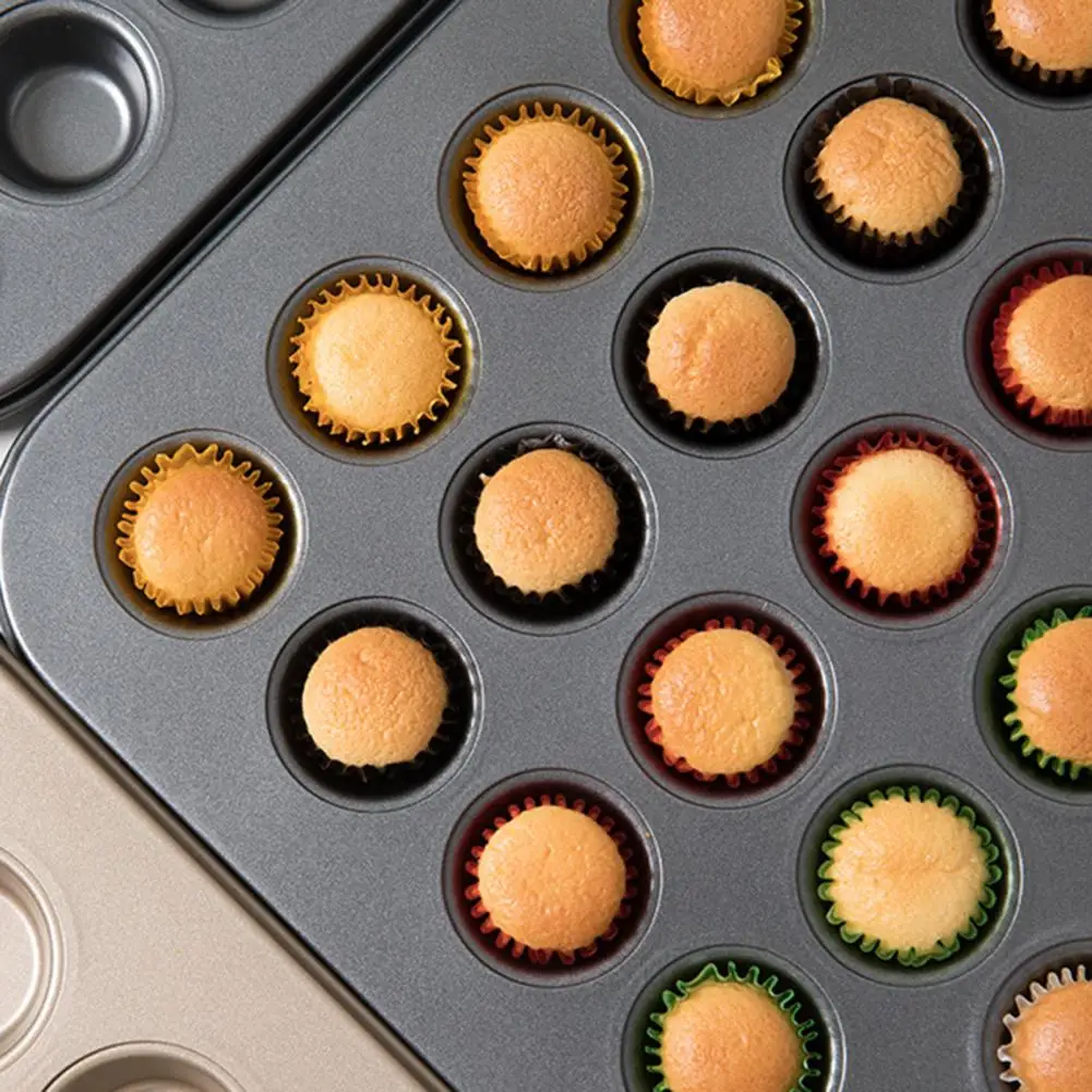 

48 Cavity Cupcake Mold Non-stick Easy Release Dishwasher Safe Carbon Steel Muffin Mini Cake Baking Tray Mold Kitchen Supplies
