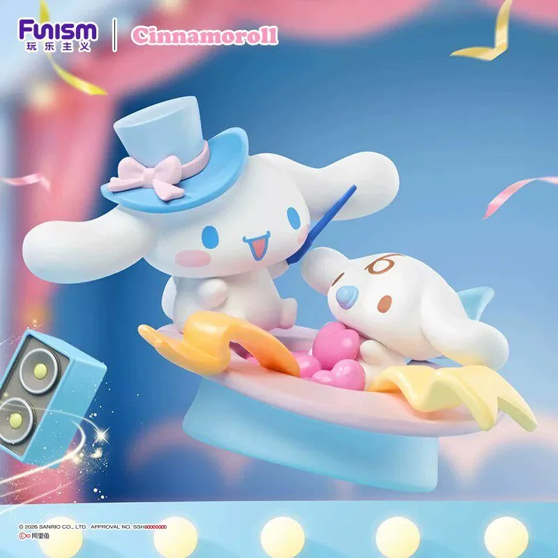 Фото Оригинальная коллекционная фигурка Funism Cinnamoroll из серии Dream Land: Cloud Swing Cinnamoroll, аниме-фигурка, загадочная коробка, модель-украшение, подарок №4