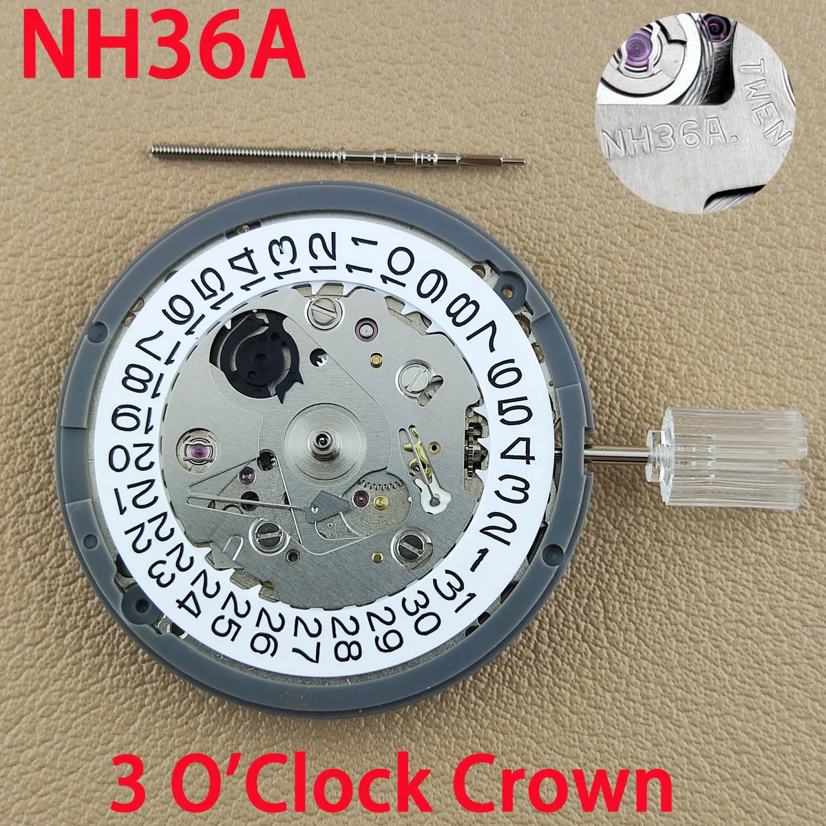 JAPAN MECHANISM NH36A  Japan Original NH36/NH36A Automatic Movement 3 O'Clock Crown Date/ Week Men's Watch Movement Watch Mech