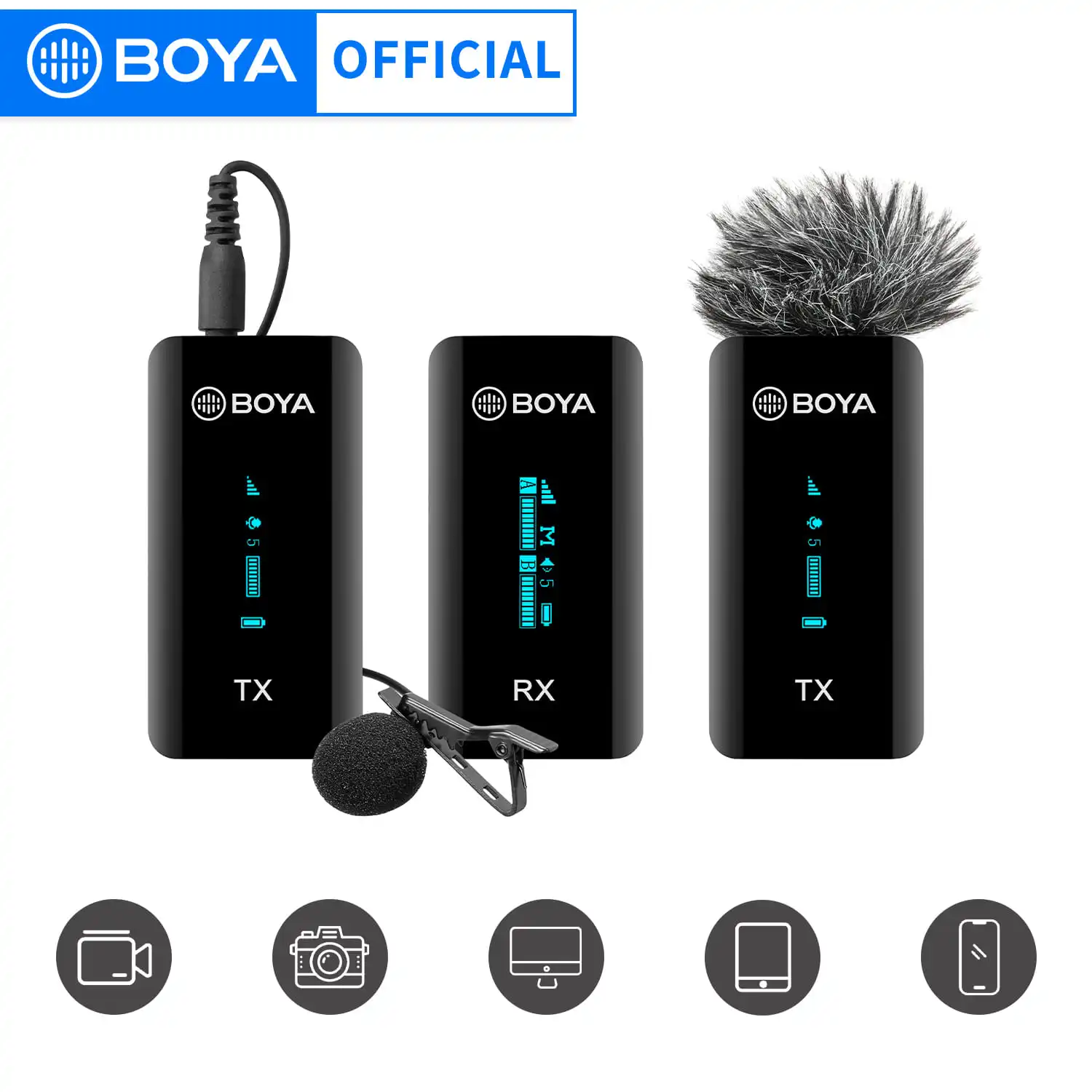 BOYA BY-XM6 S2 беспроводной петличный портативный конденсаторный микрофон 2,4 ГГц для iPhone, мобильных DSLR камер, ПК, трансляций, подкастов