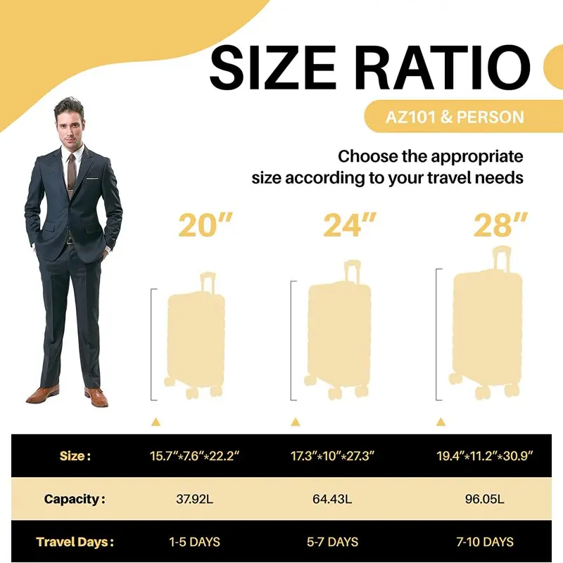Suitcase AnyZip PC ABS Hardside Lightweight Luggage with 4  Wheels TSA Lock Carry On 20 Inch USB Black