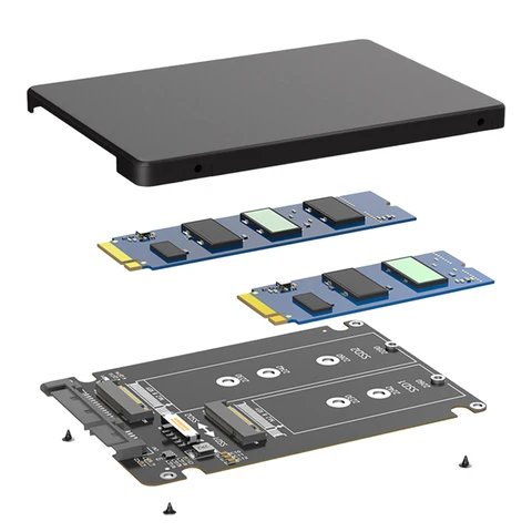 Двойной адаптер B+M Key M.2 NGFF SSD на 2,5 SATA III Адаптер M2 NGFF на SATA Карта HDD Дисковод Корпус SSD Корпус с корпусом