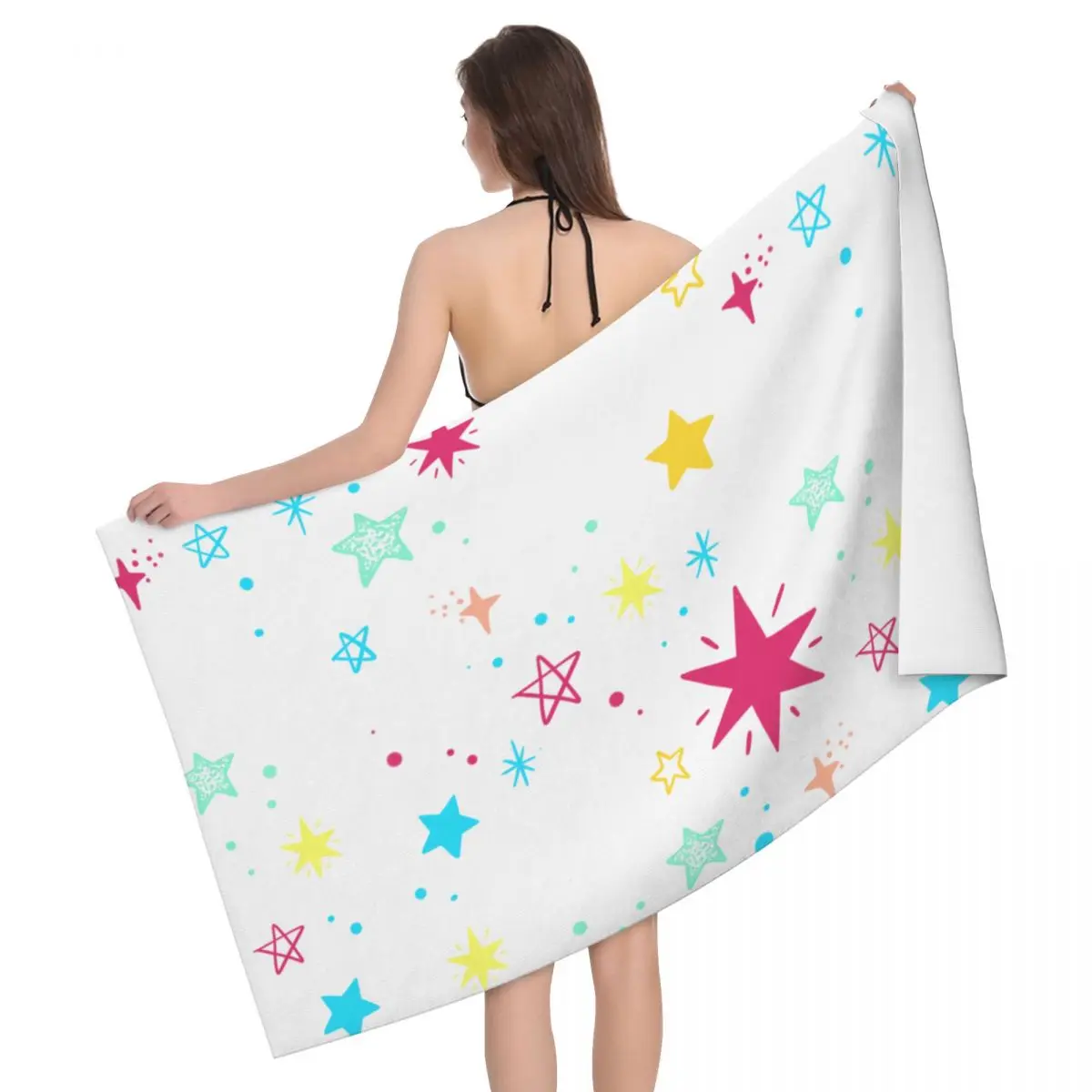 

Colour The Stars Beach Towels Pool Towels Large Sand Free Microfiber Beach Towels, Quick Dry Lightweight Bath Swim Towels