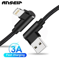 anseip right angle usb cable for iphone 13 12 11 pro max 6 7 8 5 plus x xr xs ipad 3a fast data charging cord usb phone charger