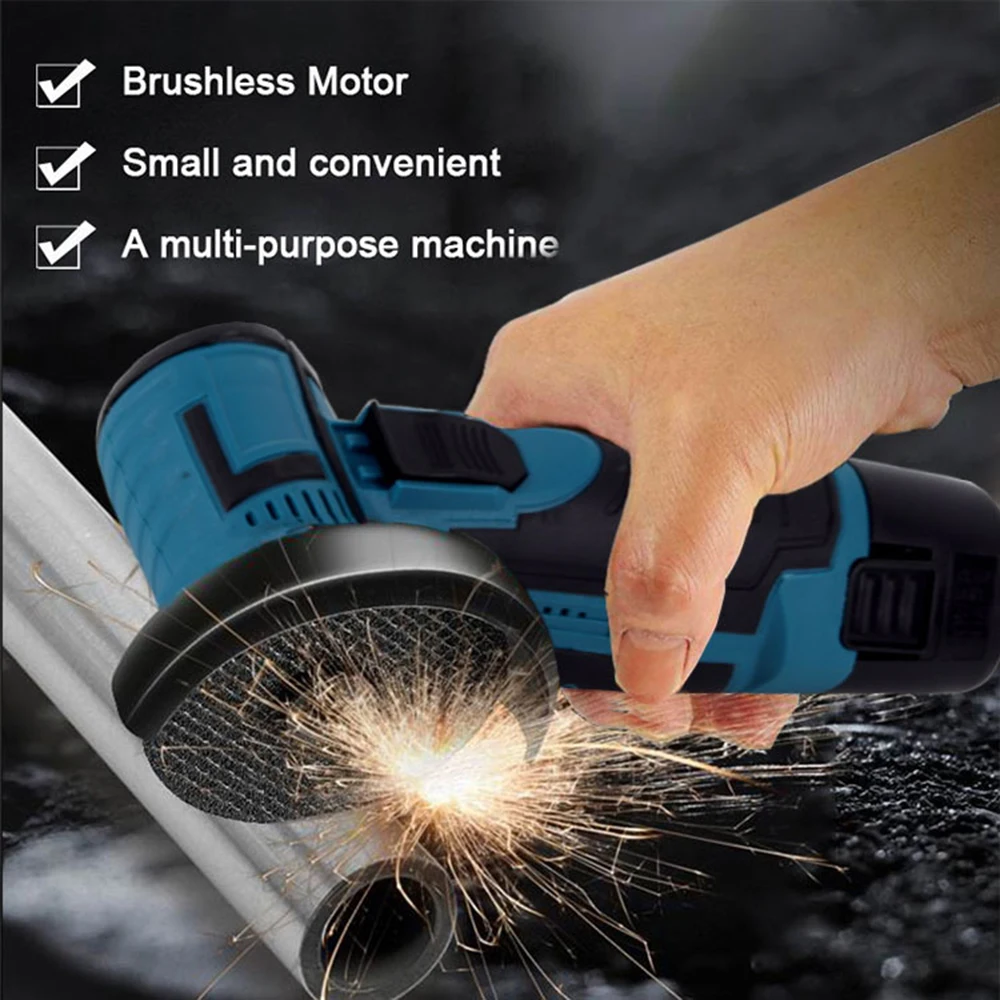 

12V Brushless Angle Grinder 2Pcs Lithium Battery 500W 19500Rpm Cordless Mini Polisher Diamond Cut Polisher