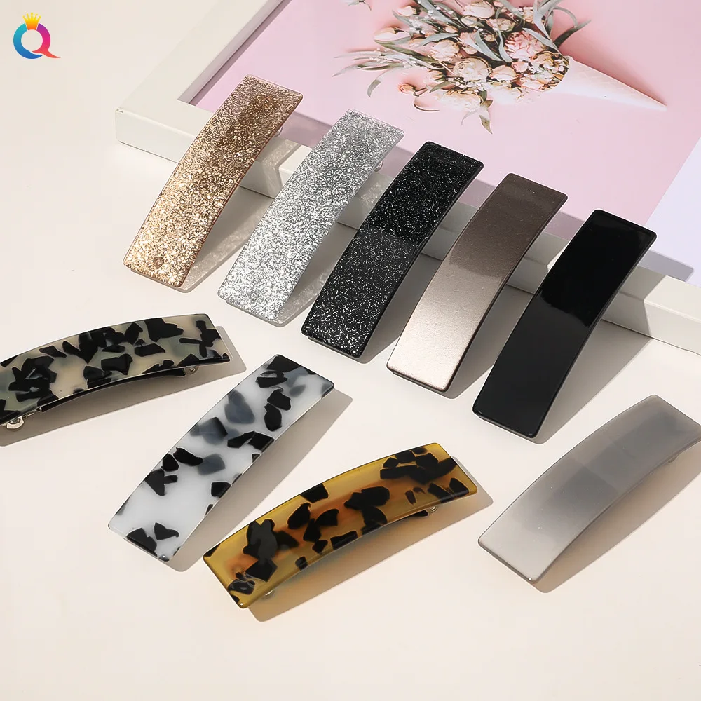 

Square Shape Grab Clip Hair Clip Acetic Acid Plate Spring Clip Plate Hair Accessories Women Hair Pin Barettes