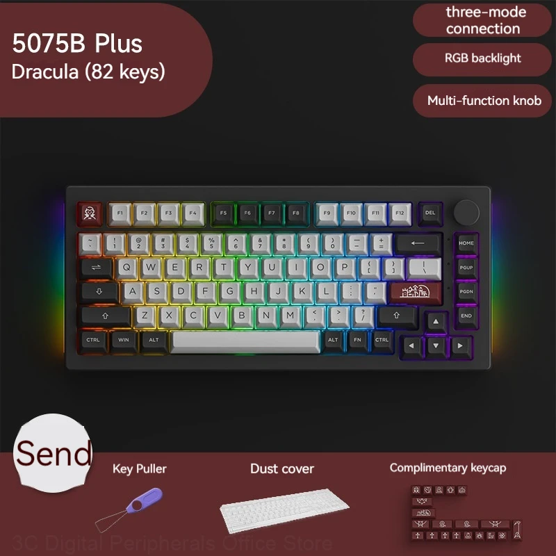 

Akko 5075b 82 Key Rgb Backlight Wireless Bluetooth Three Mode Hot Swap Custom Mechanical Keyboard Gasket Structure Game Office